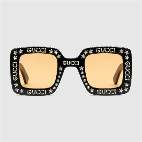 gucci black sunglasses with crystals|authentic gucci sunglasses unisex.